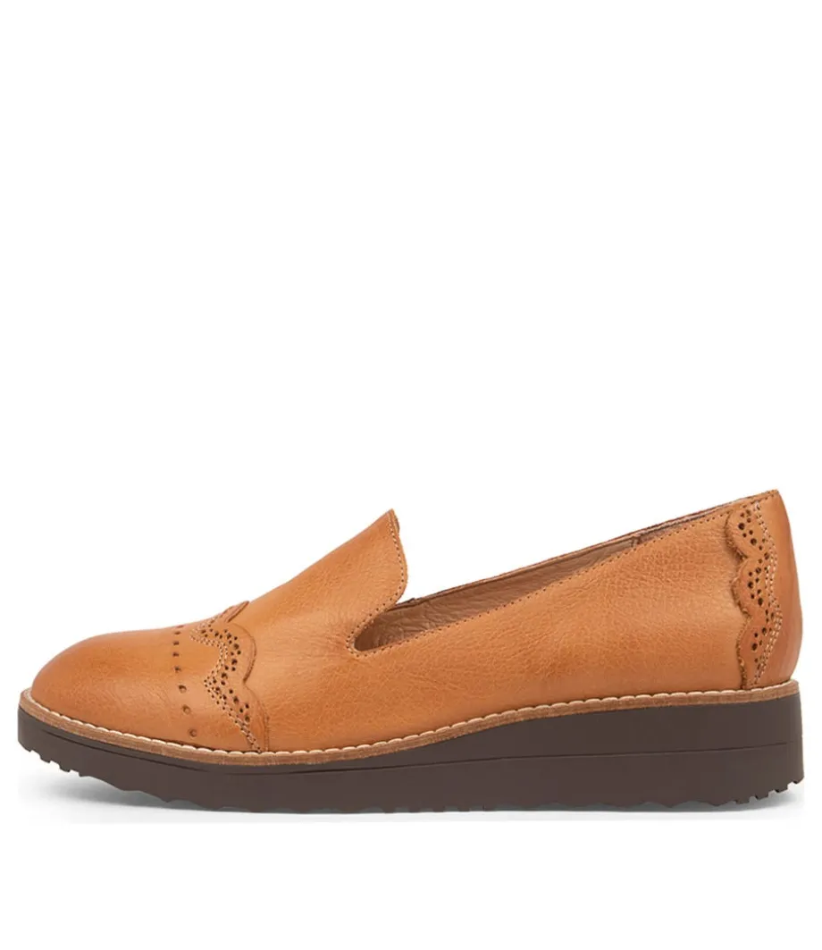 Orchidy Dark Tan Leather Loafers Cs