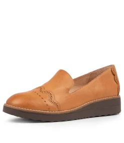 Orchidy Dark Tan Leather Loafers Cs