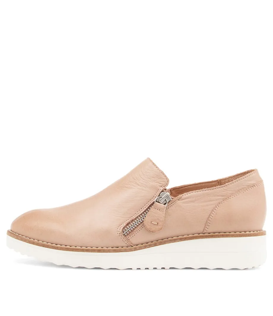 Otilia Cafe Leather Flat Shoes Ws