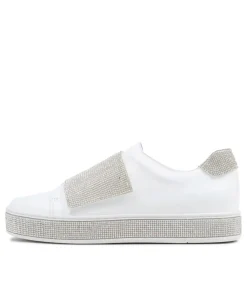 Patisse White Silver Leather Jewels Sneakers