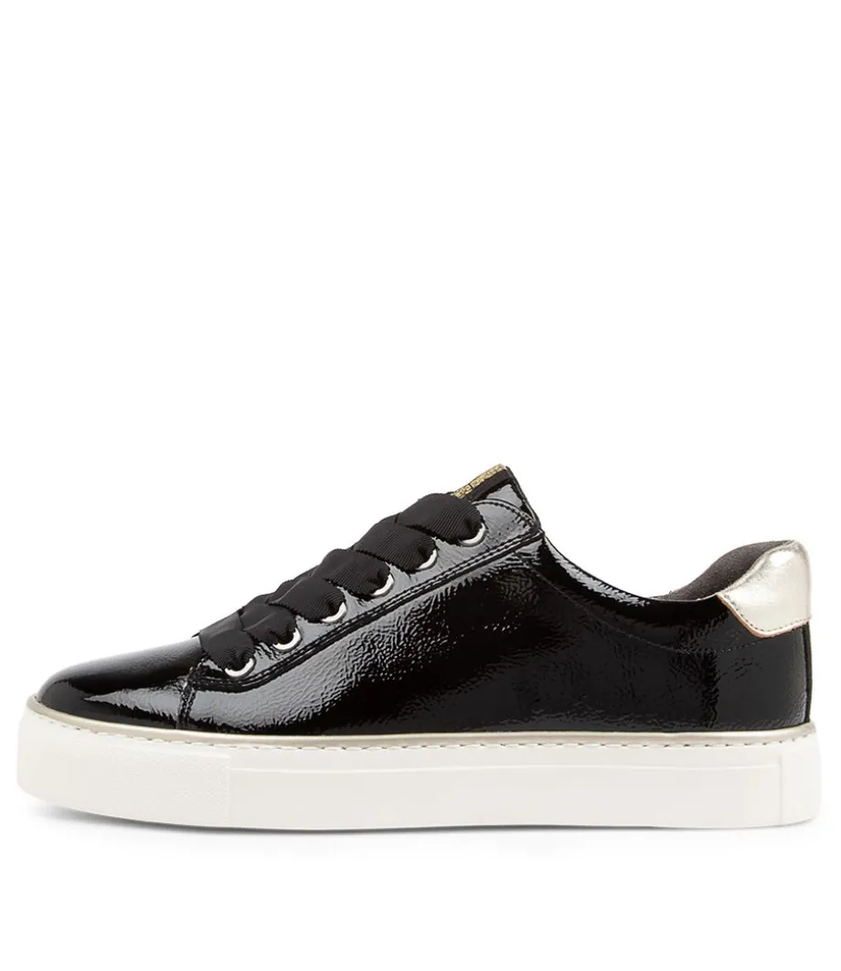 Penny Xf Black Gold Patent Leather Sneakers
