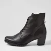 Petunia Schwarz Leather Lace Up Boots