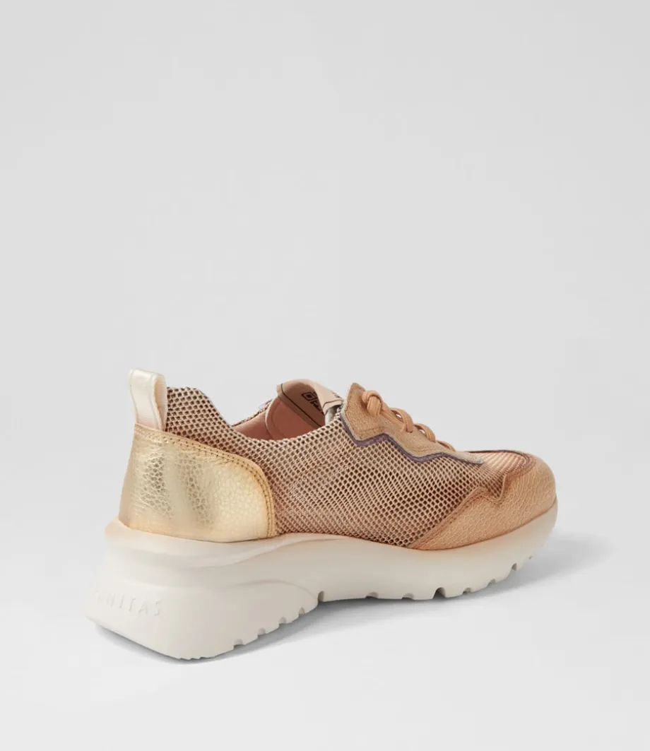 Polinesia 94 Desert Platino Mesh Leather Sneakers