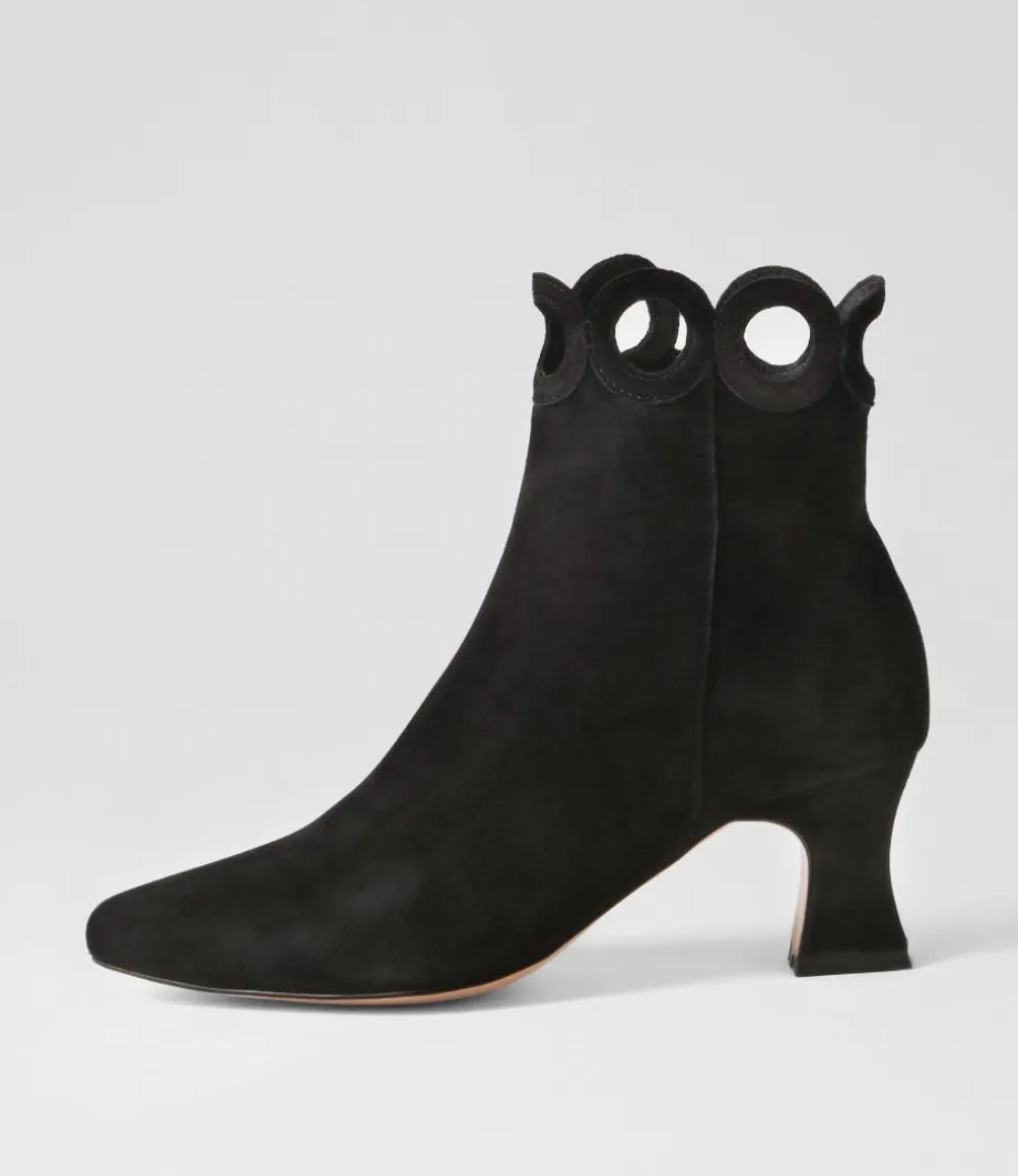 Primson Black Suede Ankle Boots