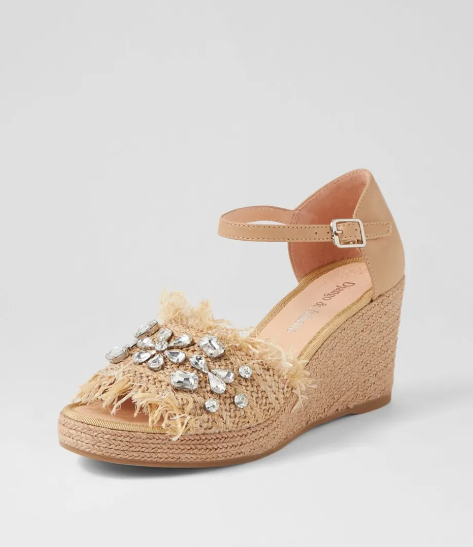 Purley Coffee Synthetic Raffia Leather Sandals