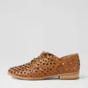 Quorgy Dark Tan Leather Lace Up Flats