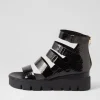 Raafe Black Mirror Leather Sandals