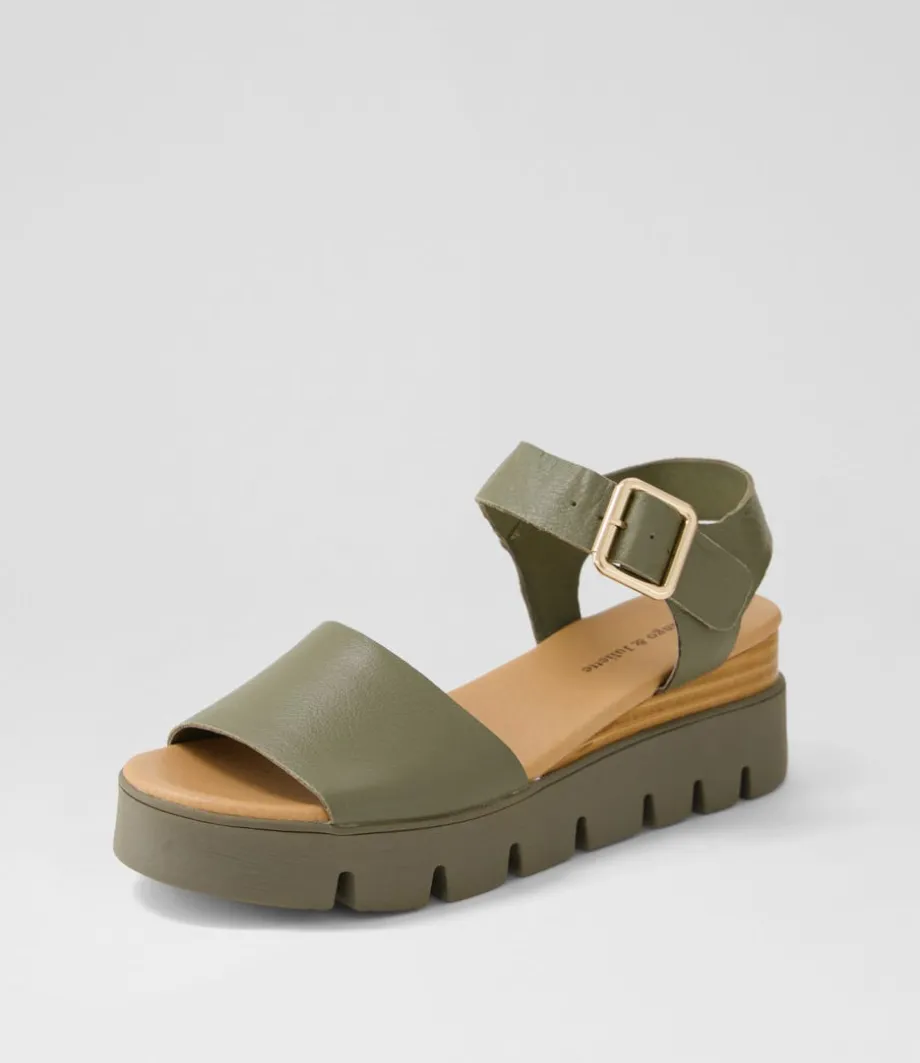 Reesen Olive Leather Sandals