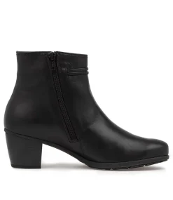 Rena Schwarz Leather Ankle Boots