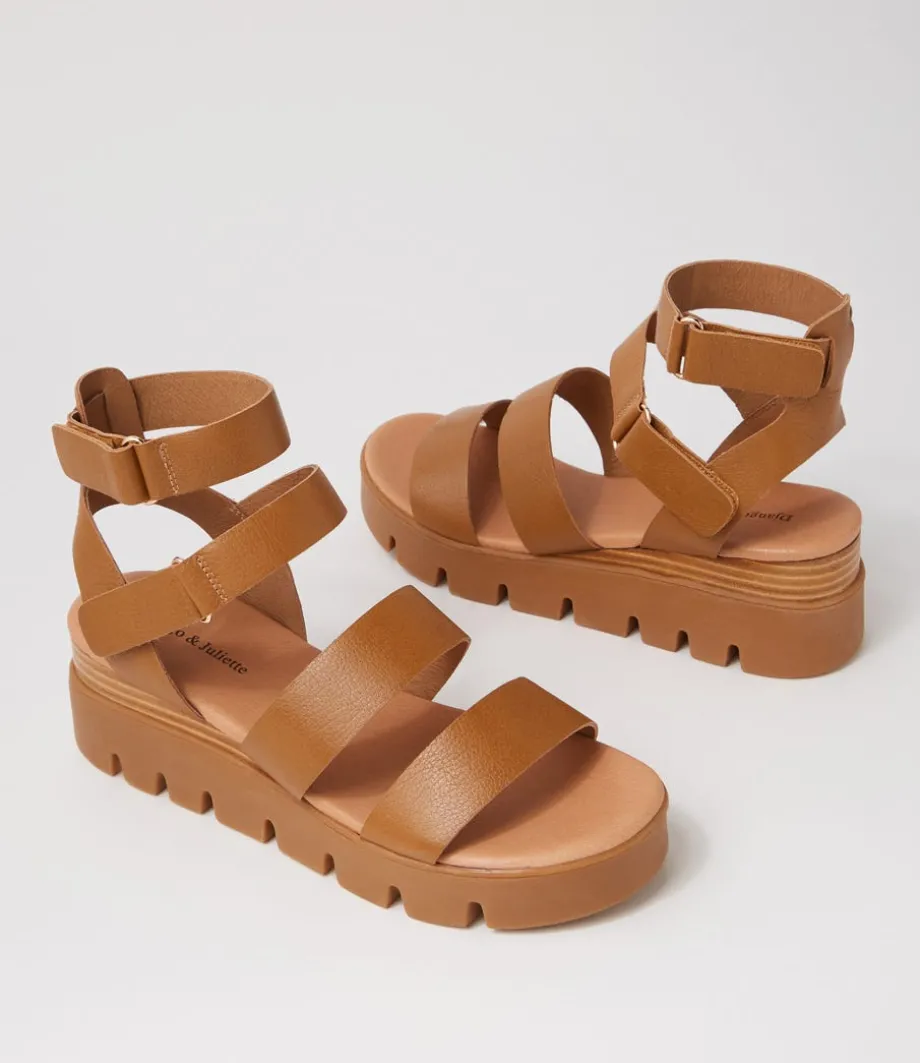 Rhean Toffee Leather Sandals