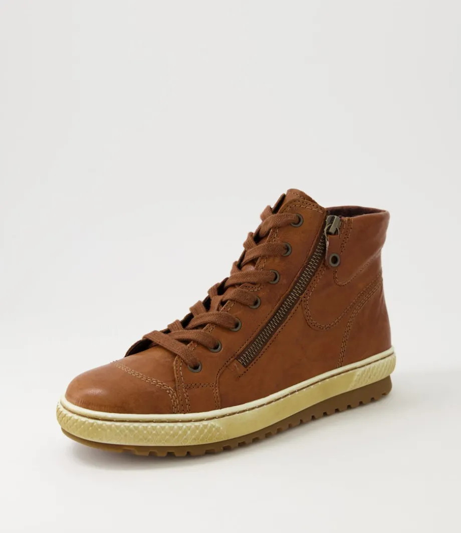 Riley Copper Leather Lace Up Boots
