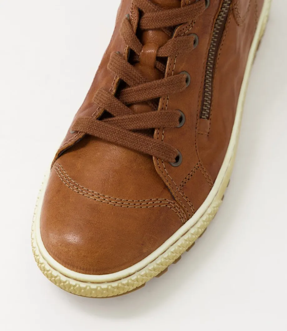 Riley Copper Leather Lace Up Boots