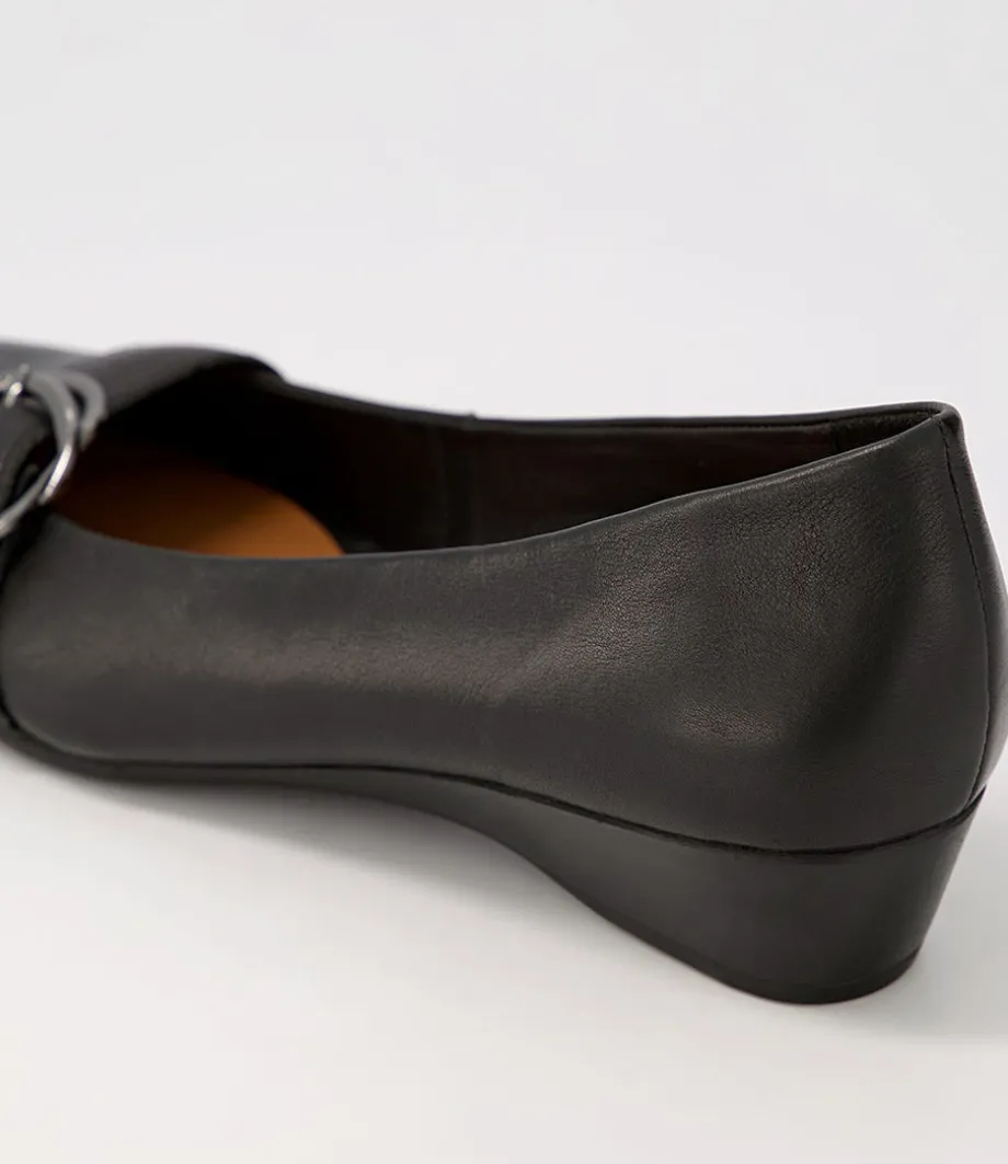Ryan Black Leather Heels