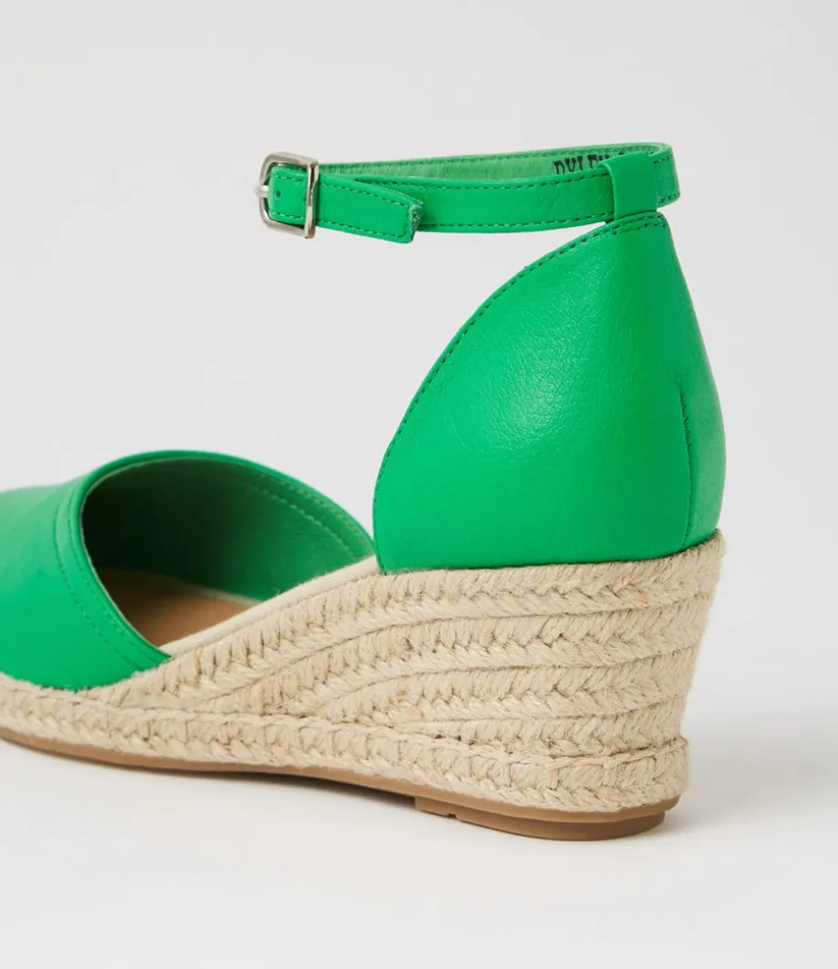 Rylen Bright Emerald Natural Rope Leather Wedges