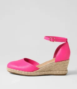 Rylen Hot Pink Natural Rope Leather Wedges