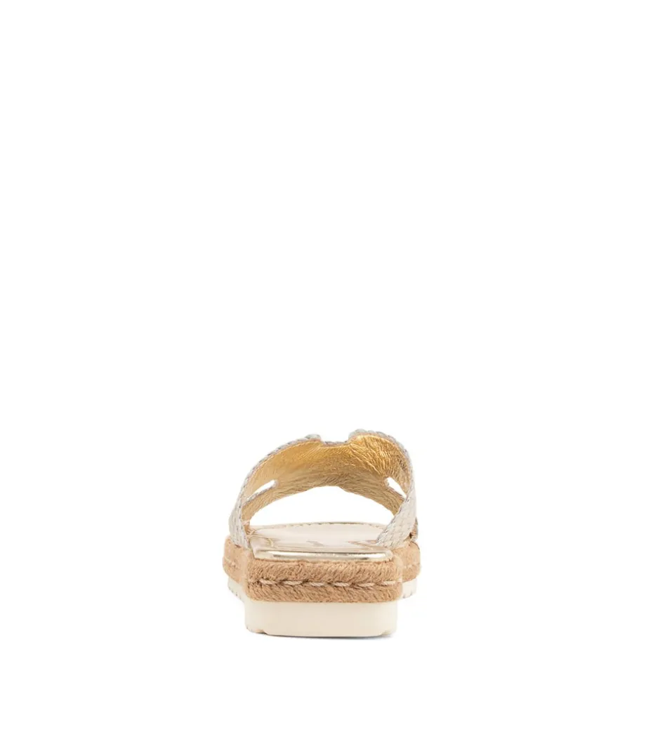 Sabeen Pale Gold Weave Sandals