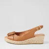 Saloso Dark Tan Natural Leather Buckle Espadrilles