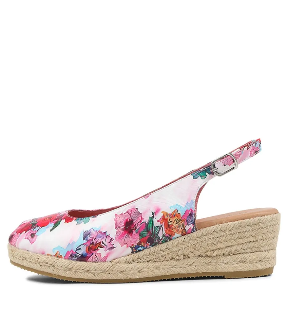Saniarly Poppy Print Rope Leather Sandals