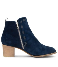 Shamsa Navy Suede Ankle Boots