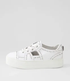Shedd White Leather Sneakers