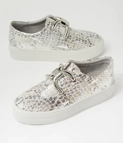 Shelina Misty Multi Croc Leather Sneakers