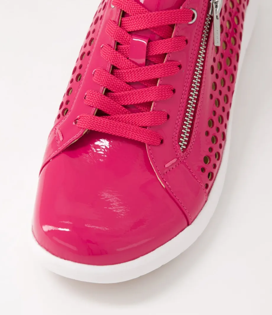 Shovo Xf Fuchsia Wrinkle Patent Sneakers