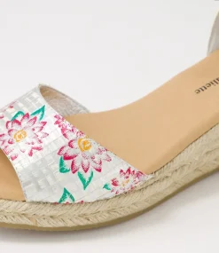 Skip Silver Fuchsia Leather Espadrilles
