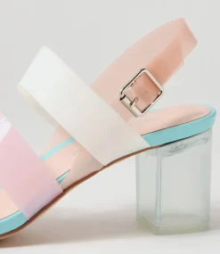Skytles Blue Multi Vinylite Sandals