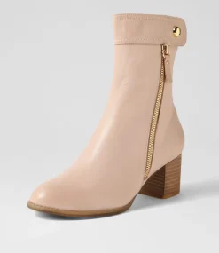 Skyy Nude Leather Chelsea Boots