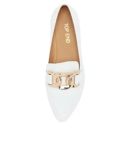Socoro White Leather Loafers
