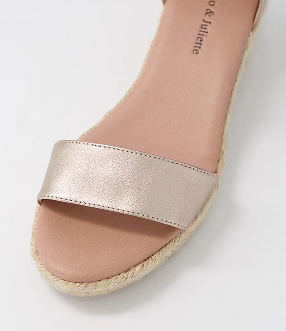 Sprout Champagne Leather Buckle Espadrilles