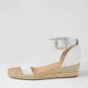 Sprout Lrg White Leather Buckle Espadrilles