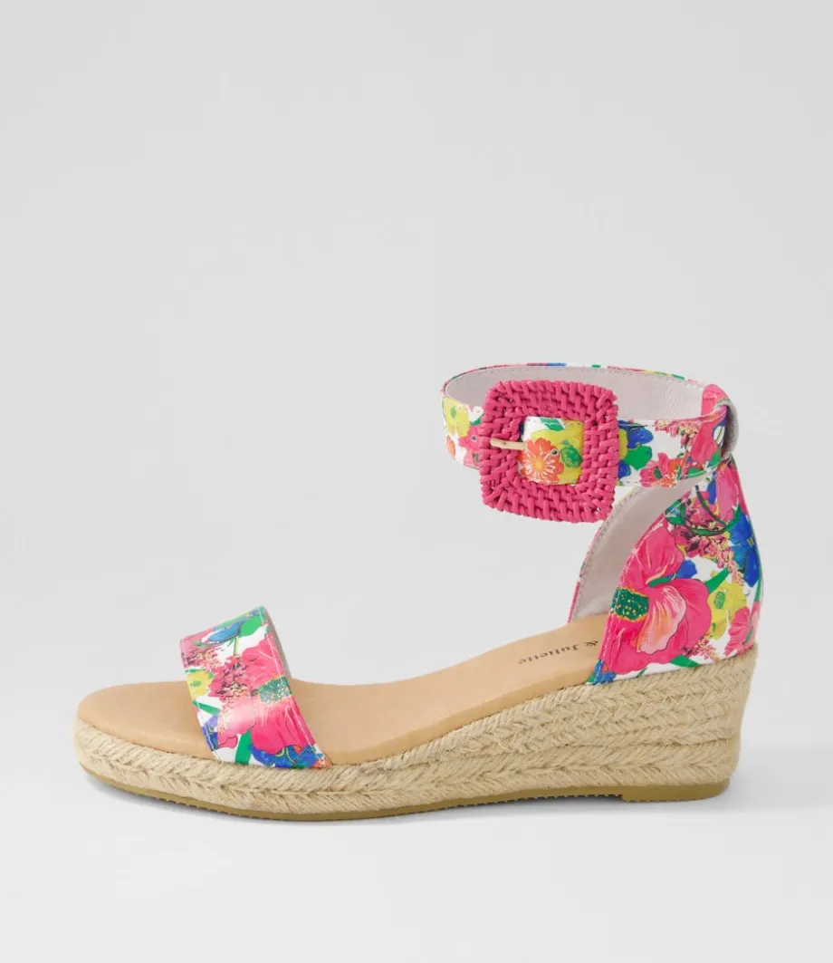 Sprout White Flowermania Leather Espadrilles