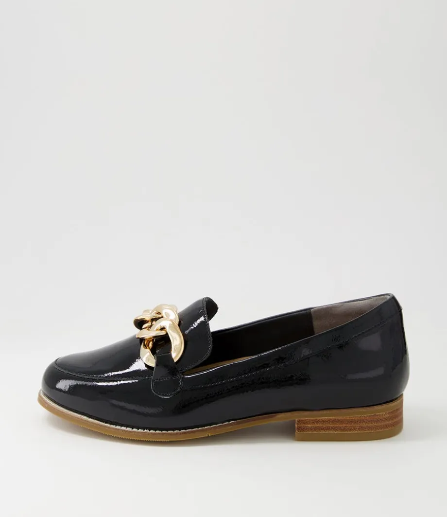 Tamest Xf Black Wrinkle Patent Flat Shoes