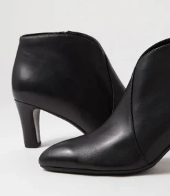 Templess Black Leather Ankle Boots