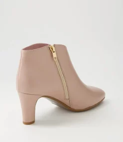 Templess Nude Leather Ankle Boots
