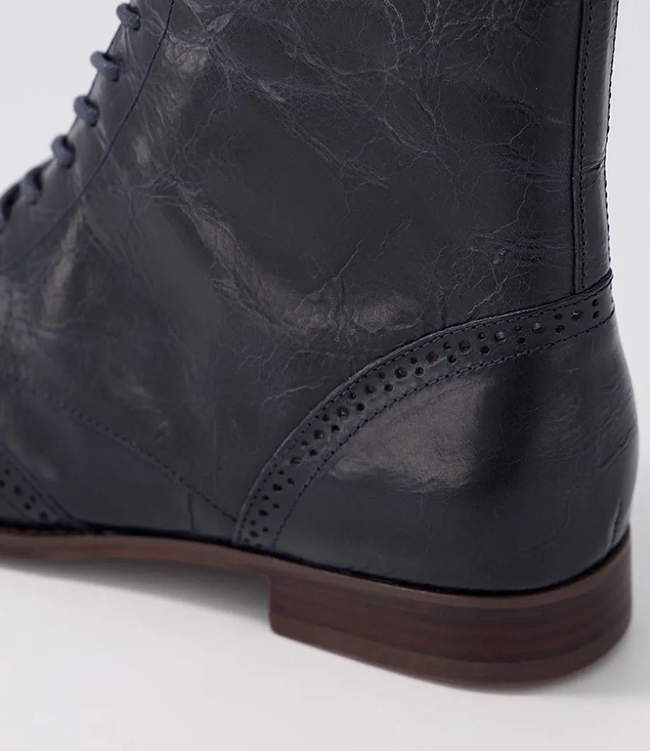Thron Xf Navy Leather Ankle Boots