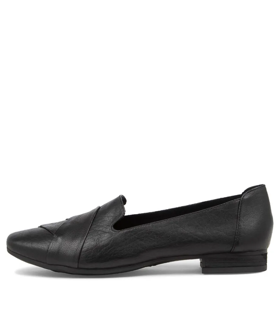 Tilony Black Leather Loafers