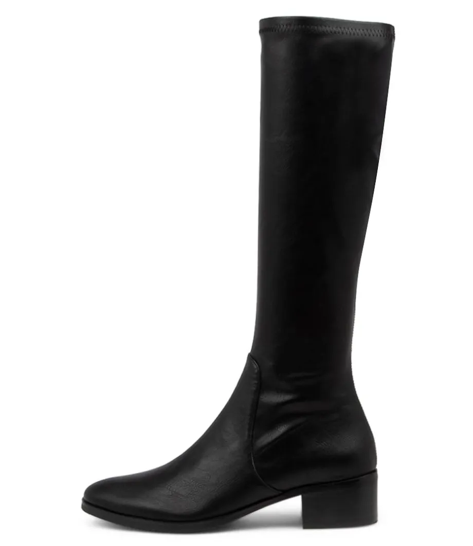 Timothie Black Knee High Boots