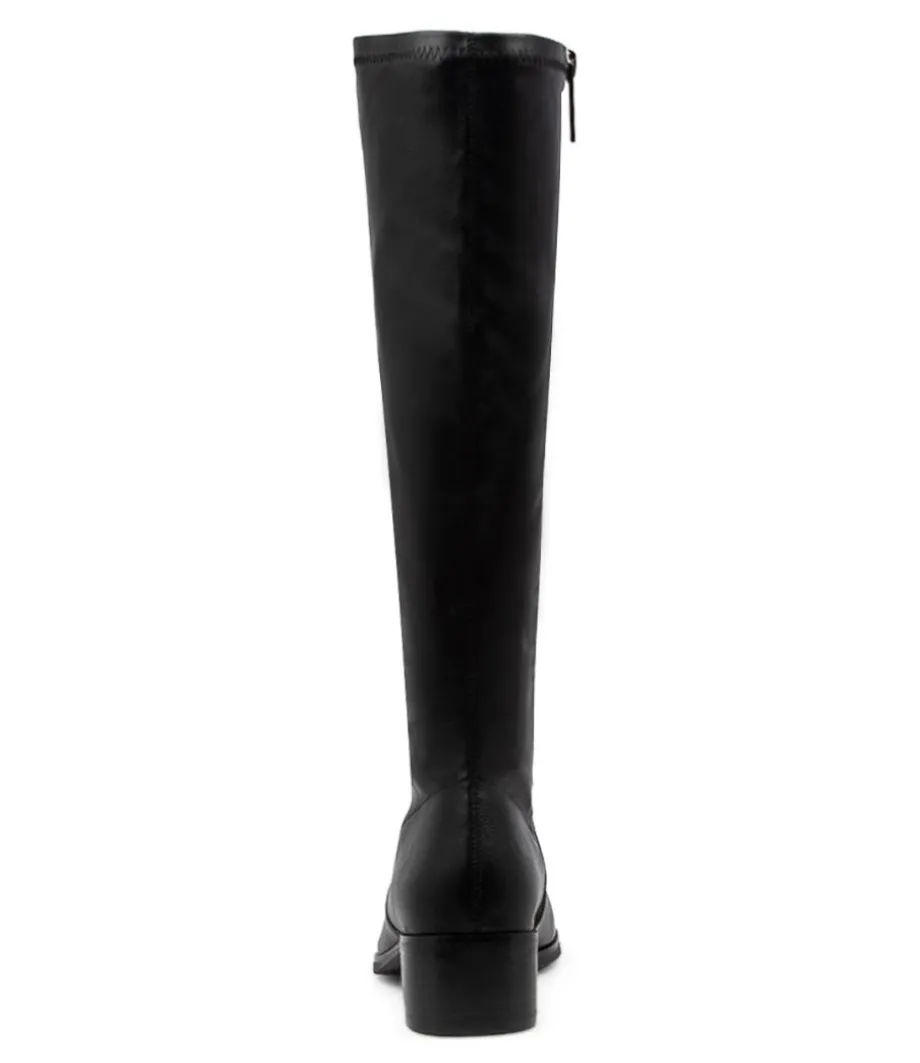 Timothie Black Knee High Boots
