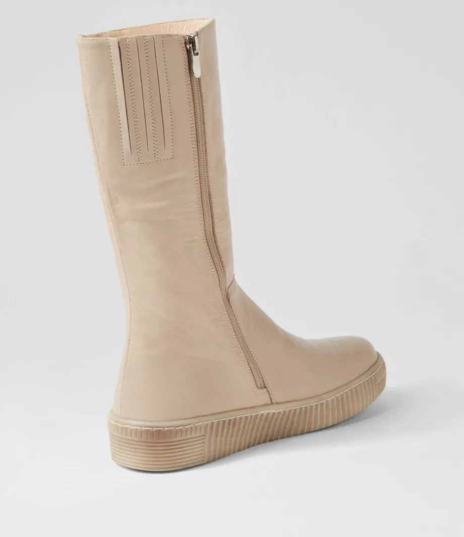 Tyrese Almond Leather Calf Boots