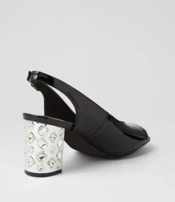 Udeem Black Patent Leather Sandals