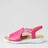 Udhays W Fuchsia Leather Elastic Sandals