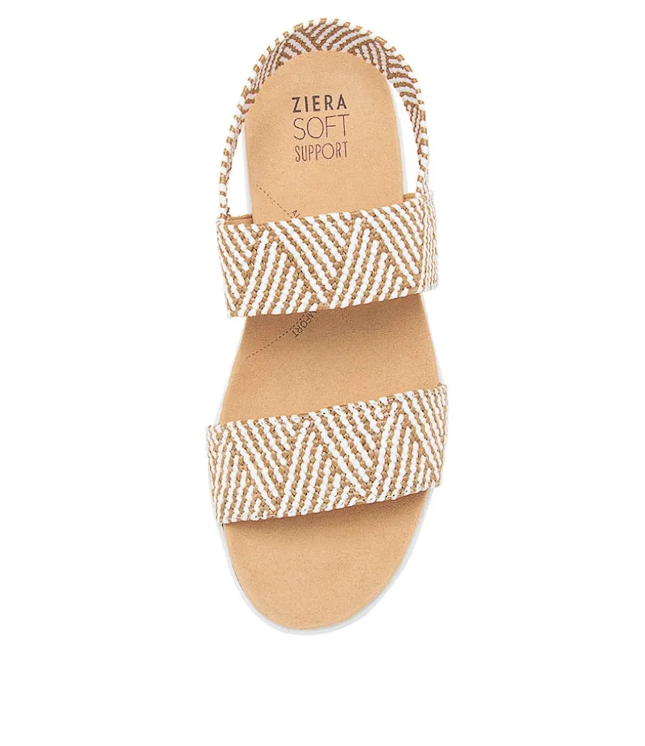 Usaid W Natural White Woven Elastic Sandals