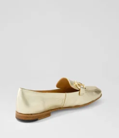 Uta Pale Gold Leather Loafers