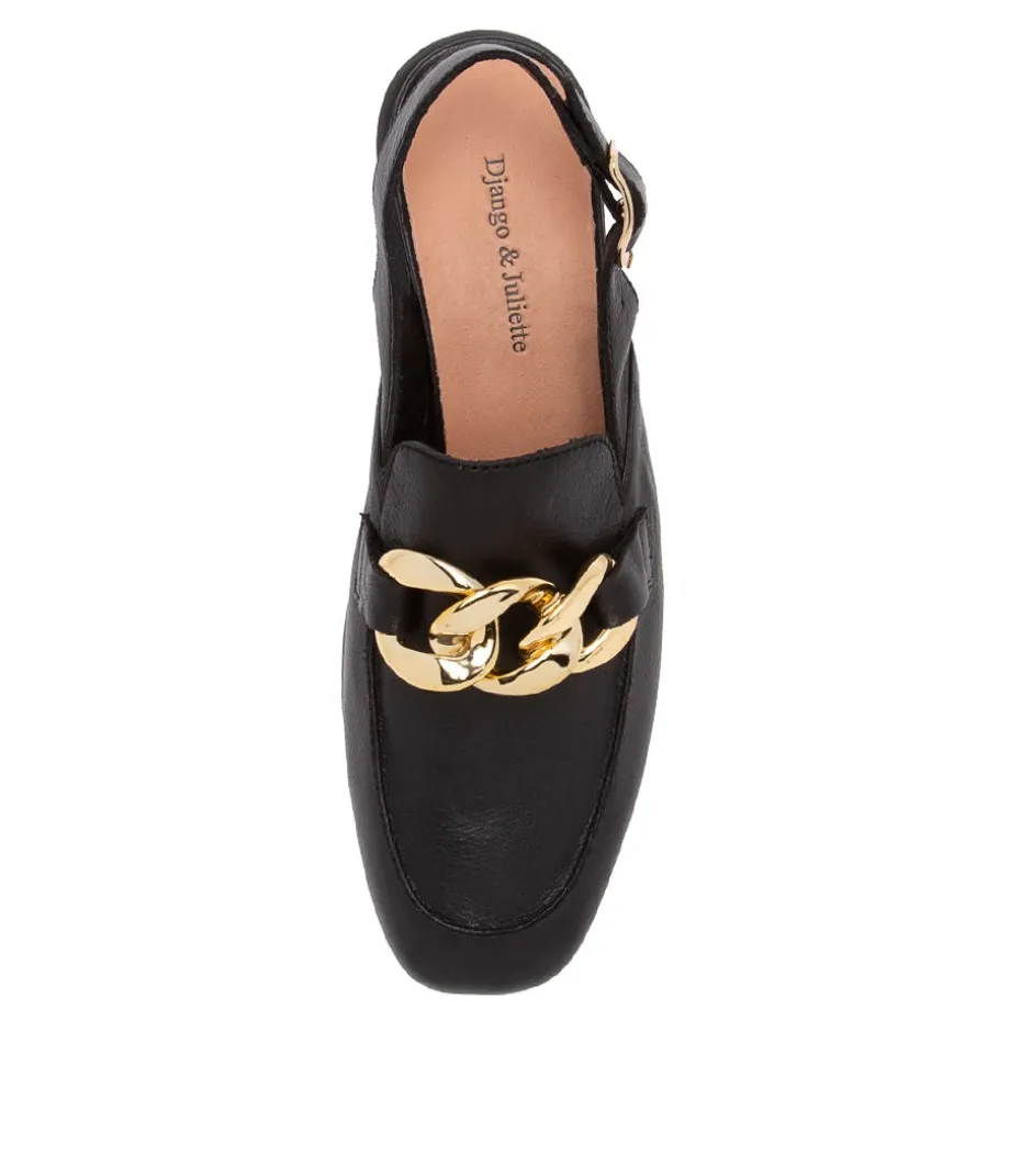 Vabor Black Leather Heels