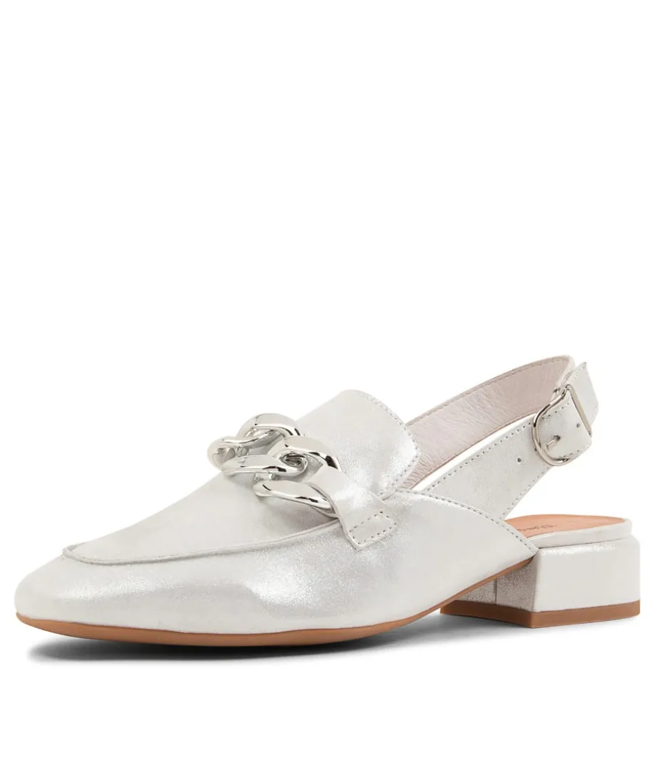Vabor White Powder Leather Heels