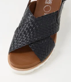 Valencia 06 Black Leather Sandals