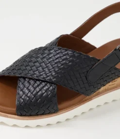 Valencia 06 Black Leather Sandals