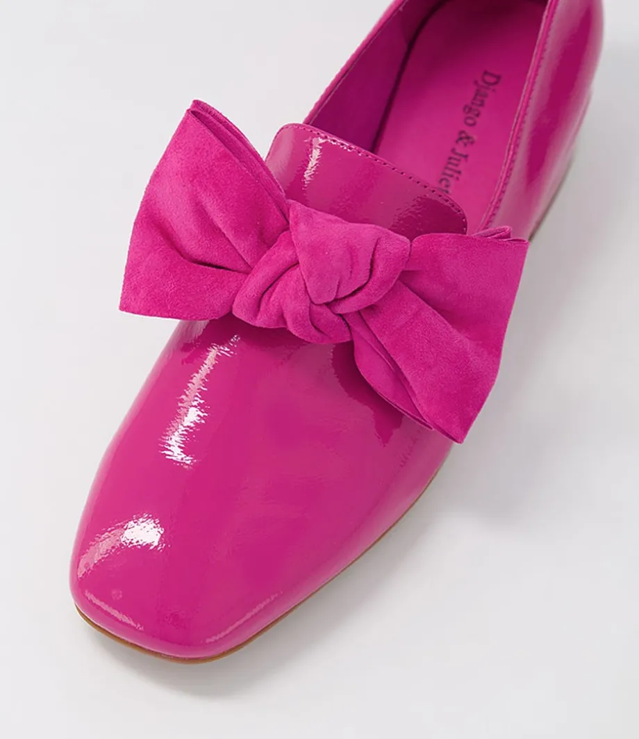 Varva Fuchsia Patent Suede Heels